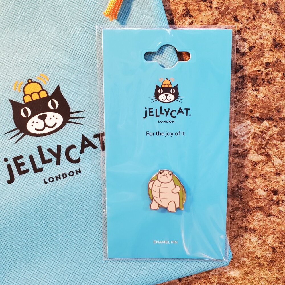 Jellycat London Purrks Exclusive Timmy Turtle Enamel Pin w/Dust Bag NEW